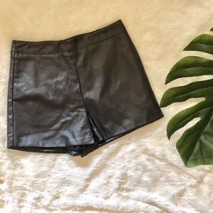 Black Leather Shorts